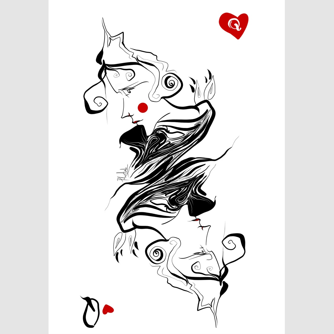 l i q u i d u s playing cards edition_Q u e e n of hearts_pliatsiko_1