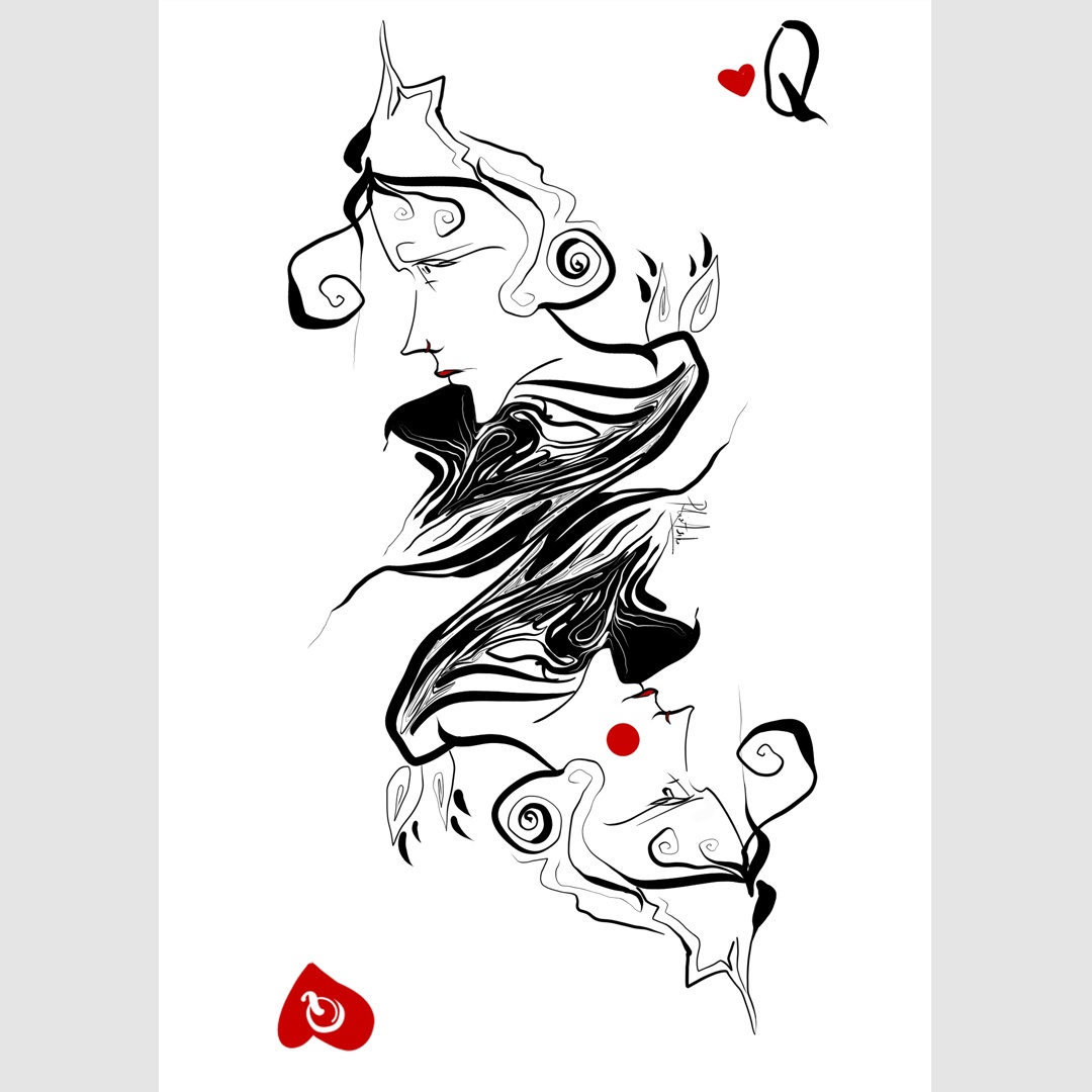 l i q u i d u s playing cards edition_Q u e e n of hearts_pliatsiko_2