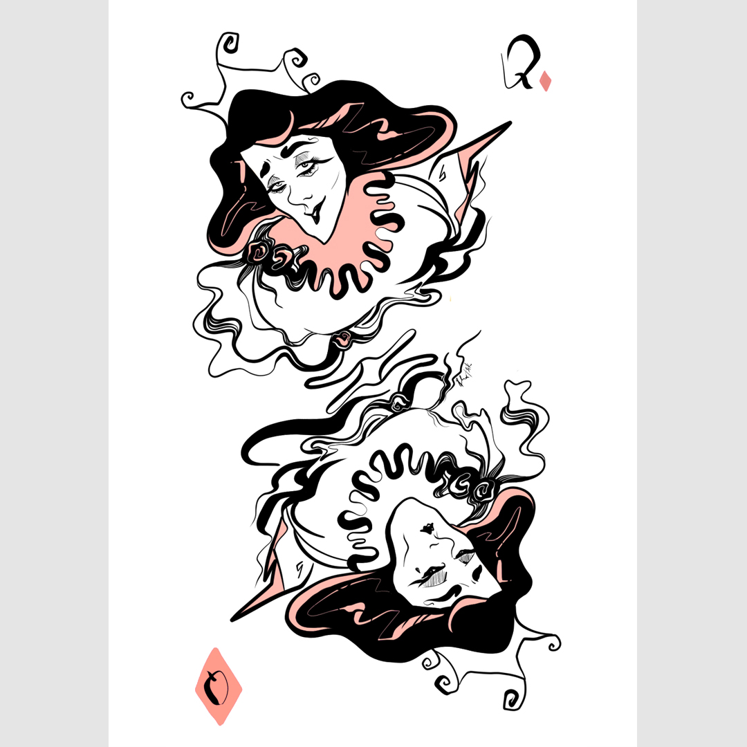 liquidus playing cards edition_Queen of diamonds_pliatsiko_