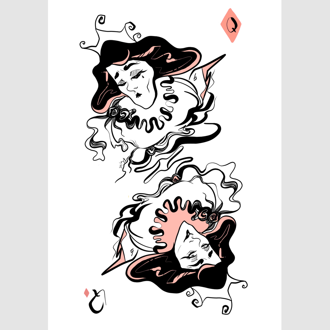 liquidus playing cards edition_Queen of diamonds_pliatsiko_