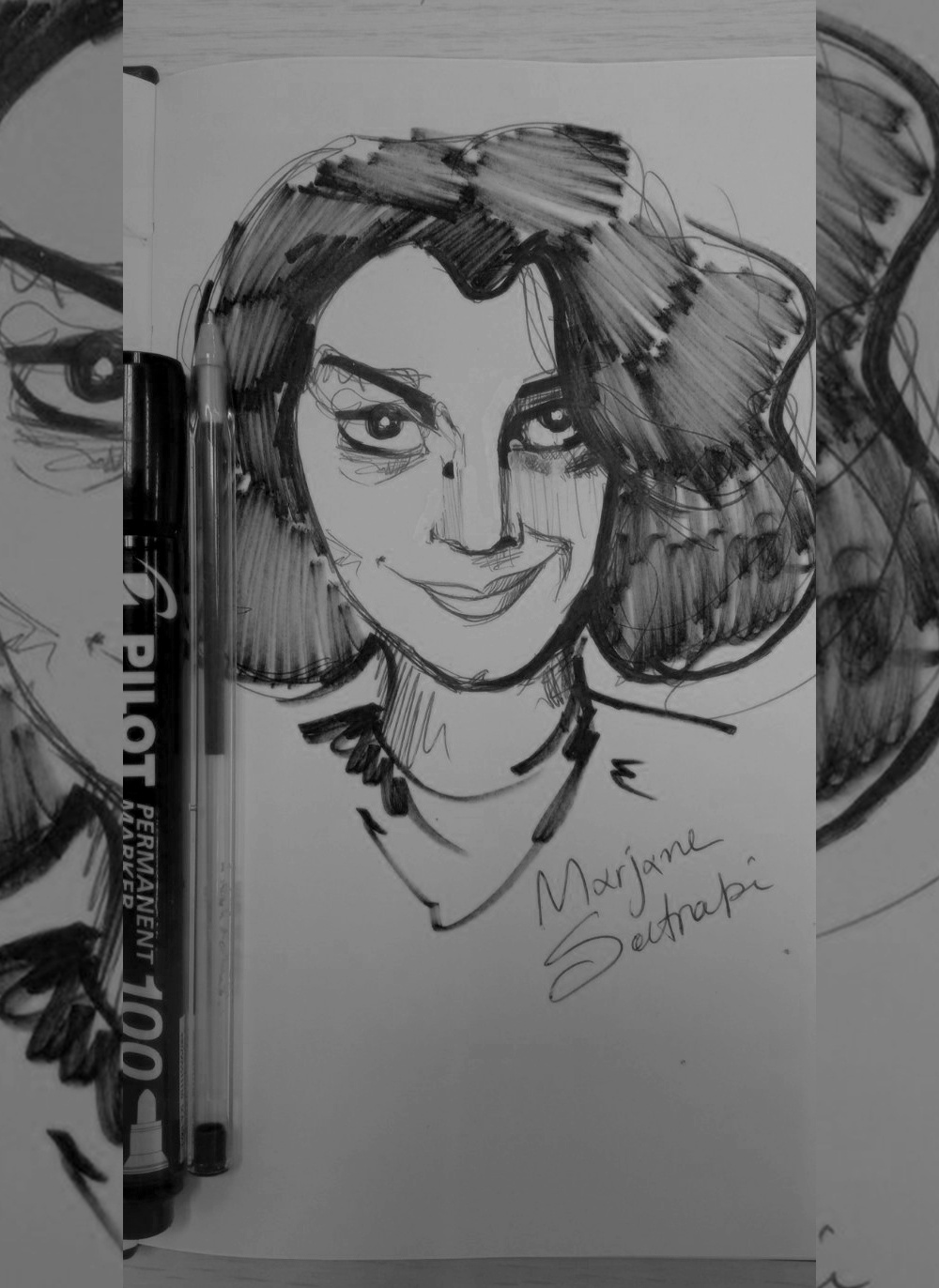 Quick sketch for the major loss of Marjane Satrapi
